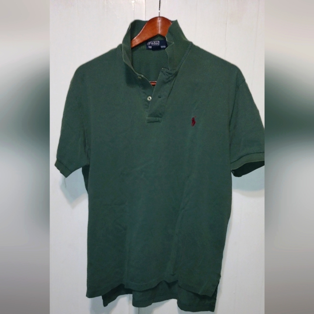 Polo by Ralph Lauren Large. Green Burgundy pony.